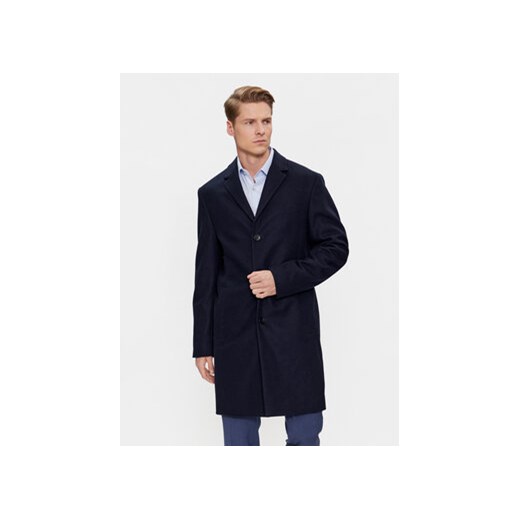 Calvin Klein Płaszcz wełniany K10K110462 Granatowy Regular Fit ze sklepu MODIVO w kategorii Płaszcze męskie - zdjęcie 168548485