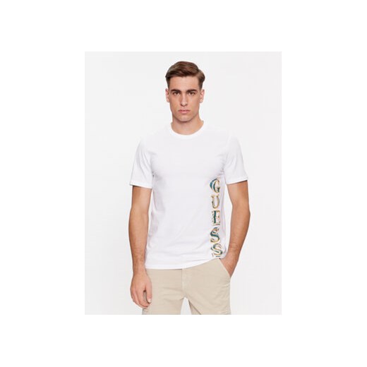Guess T-Shirt M4RI30 J1314 Biały Slim Fit ze sklepu MODIVO w kategorii T-shirty męskie - zdjęcie 168548578