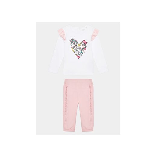 Guess Komplet bluzka i spodnie A3YG01 J1311 Biały Regular Fit ze sklepu MODIVO w kategorii Komplety niemowlęce - zdjęcie 168548898