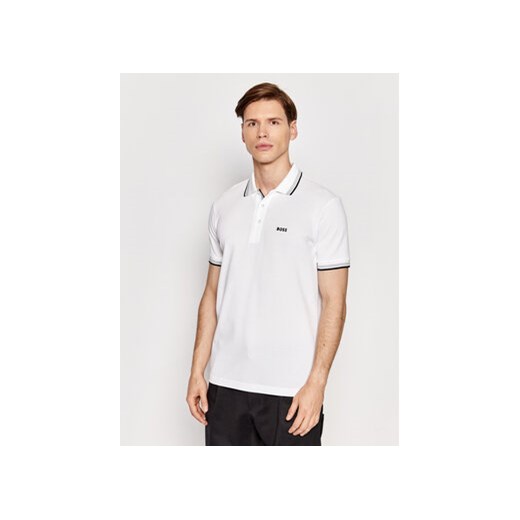 Boss Polo Paddy 50469055 Biały Regular Fit ze sklepu MODIVO w kategorii T-shirty męskie - zdjęcie 168549928