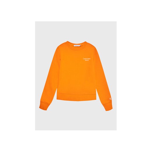 Calvin Klein Jeans Bluza Stack Logo IB0IB01292 Pomarańczowy Regular Fit ze sklepu MODIVO w kategorii Bluzy chłopięce - zdjęcie 168550027
