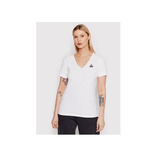Le Coq Sportif T-Shirt 2210511 Biały Regular Fit ze sklepu MODIVO w kategorii Bluzki damskie - zdjęcie 168550317