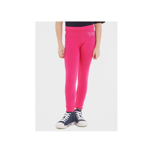 Tommy Hilfiger Legginsy KG0KG07682 Różowy Slim Fit ze sklepu MODIVO w kategorii Spodnie dziewczęce - zdjęcie 168551157