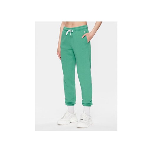 Polo Ralph Lauren Spodnie dresowe 211891560015 Zielony Regular Fit ze sklepu MODIVO w kategorii Spodnie damskie - zdjęcie 168551309