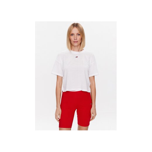 Tommy Hilfiger T-Shirt Essentials S10S101670 Biały Cropped Fit ze sklepu MODIVO w kategorii Bluzki damskie - zdjęcie 168551677