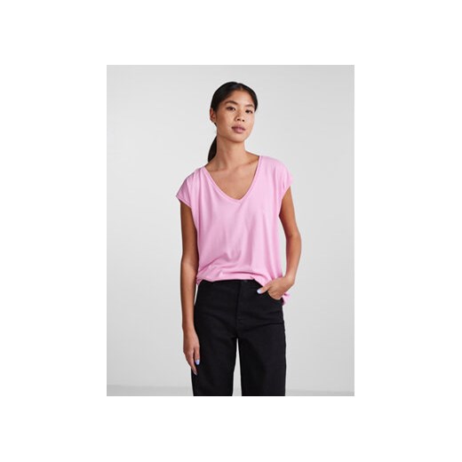 Pieces T-Shirt 17095260 Różowy Regular Fit ze sklepu MODIVO w kategorii Bluzki damskie - zdjęcie 168552087