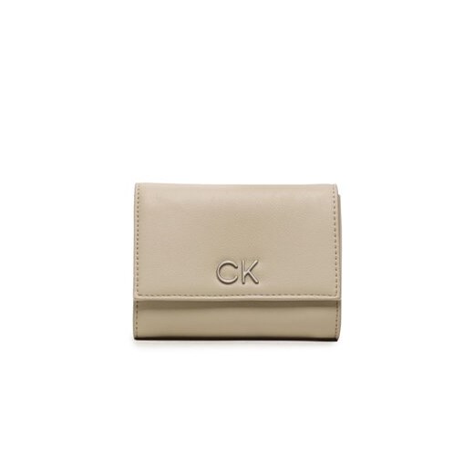 Calvin Klein Duży Portfel Damski Re-Lock Trifold Md Pbl K60K610969 Beżowy Calvin Klein uniwersalny wyprzedaż MODIVO