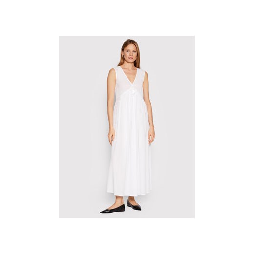 Max Mara Beachwear Sukienka letnia Volante 32210128 Biały Regular Fit 40 MODIVO
