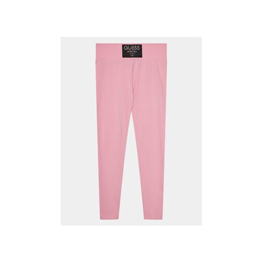 Guess Legginsy J4RB04 J1314 Różowy Slim Fit ze sklepu MODIVO w kategorii Spodnie dziewczęce - zdjęcie 168552419