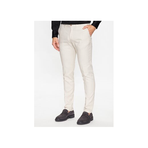 Baldessarini Spodnie materiałowe B1 16836/000/2430 Écru Slim Fit ze sklepu MODIVO w kategorii Spodnie męskie - zdjęcie 168552779