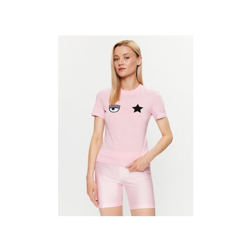 Chiara Ferragni T-Shirt 74CBHT07 Różowy Regular Fit ze sklepu MODIVO w kategorii Bluzki damskie - zdjęcie 168552845