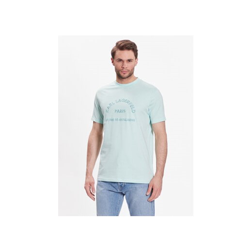 KARL LAGERFELD T-Shirt Crew Neck 755053 532224 Zielony Regular Fit ze sklepu MODIVO w kategorii T-shirty męskie - zdjęcie 168552927