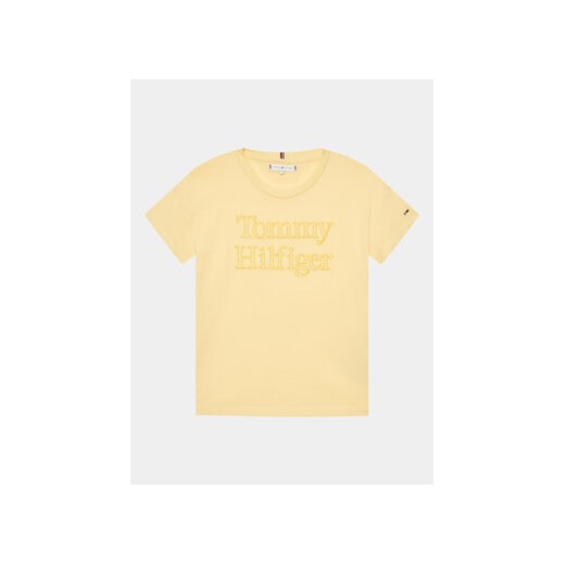 Tommy Hilfiger T-Shirt KG0KG07264 D Żółty Regular Fit ze sklepu MODIVO w kategorii Bluzki dziewczęce - zdjęcie 168553048