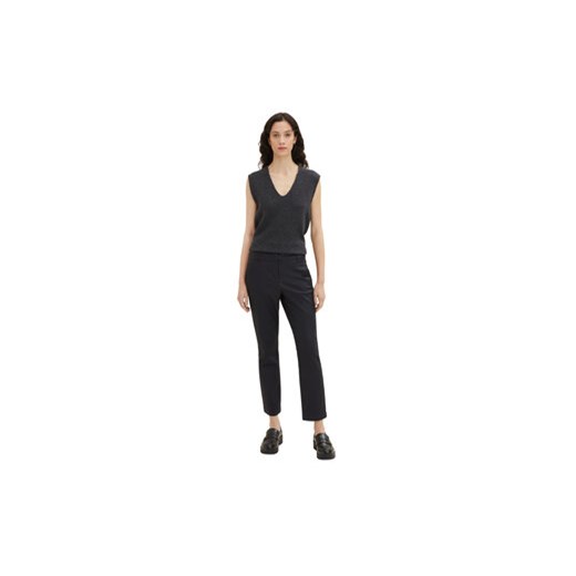 Tom Tailor Spodnie materiałowe 1034188 Czarny Regular Fit ze sklepu MODIVO w kategorii Spodnie damskie - zdjęcie 168554306