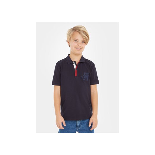 Tommy Hilfiger Polo Splitted Global Sripe KB0KB08318 D Granatowy Regular Fit ze sklepu MODIVO w kategorii T-shirty chłopięce - zdjęcie 168554339