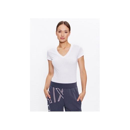 Armani Exchange T-Shirt 6RYT32 YJ16Z 1000 Biały Slim Fit ze sklepu MODIVO w kategorii Bluzki damskie - zdjęcie 168555557