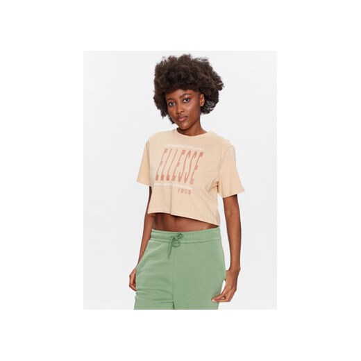 Ellesse T-Shirt Volia SGR17778 Beżowy Cropped Fit ze sklepu MODIVO w kategorii Bluzki damskie - zdjęcie 168556135