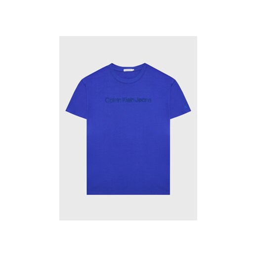 Calvin Klein Jeans T-Shirt Embroidery Logo IB0IB01563 Niebieski Regular Fit 10Y promocyjna cena MODIVO