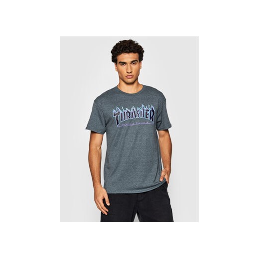 Thrasher T-Shirt Flame Granatowy Regular Fit ze sklepu MODIVO w kategorii T-shirty męskie - zdjęcie 168557087