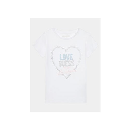 Guess T-Shirt J4RI35 K6YW4 Biały Boxy Fit ze sklepu MODIVO w kategorii Bluzki dziewczęce - zdjęcie 168557625