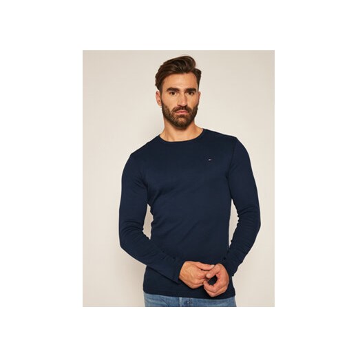 Tommy Jeans Longsleeve DM0DM04409 Granatowy Slim Fit ze sklepu MODIVO w kategorii T-shirty męskie - zdjęcie 168558077