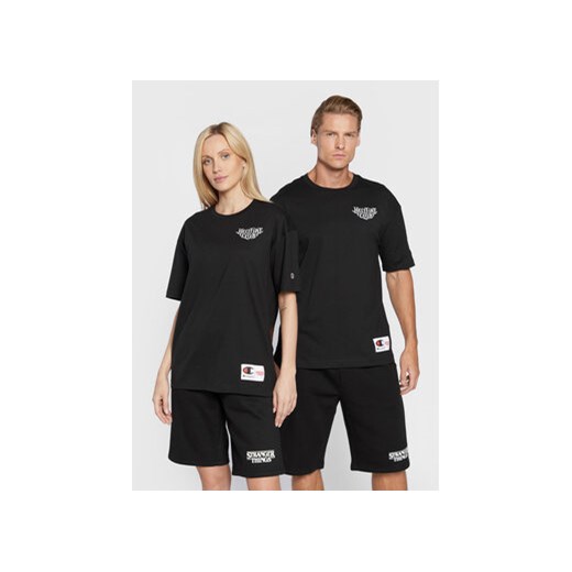Champion T-Shirt Unisex STRANGER THINGS 217791 Czarny Custom Fit ze sklepu MODIVO w kategorii Bluzki damskie - zdjęcie 168558997