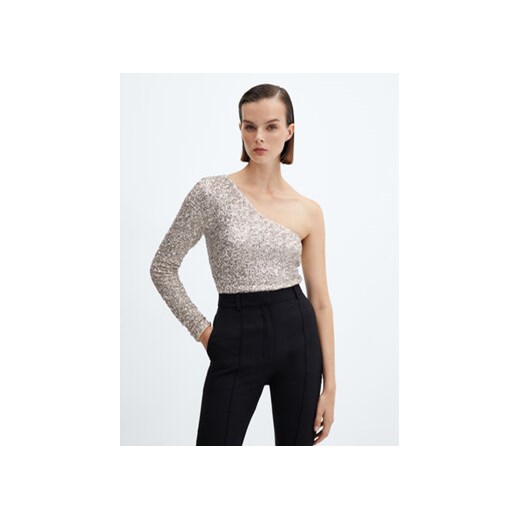 Mango Bluzka Xena 57089107 Srebrny Slim Fit Mango L promocja MODIVO