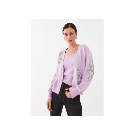TWINSET Komplet bluzka i sweter 232TP3121 Fioletowy Regular Fit Twinset M okazja MODIVO