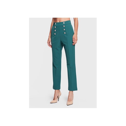 Custommade Spodnie materiałowe Parilla 999425538 Zielony Regular Fit ze sklepu MODIVO w kategorii Spodnie damskie - zdjęcie 168559307