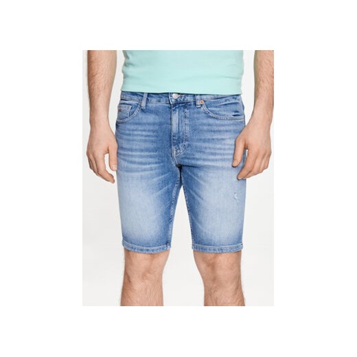 Boss Szorty jeansowe Delaware 50490005 Niebieski Slim Fit ze sklepu MODIVO w kategorii Spodenki męskie - zdjęcie 168559645