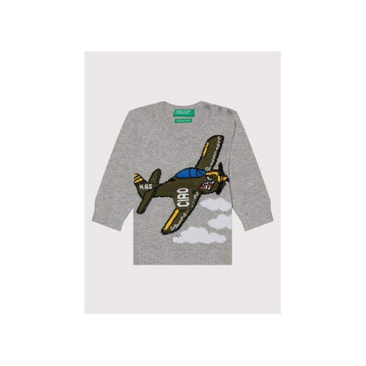 United Colors Of Benetton Sweter 1036Q1056 Szary Regular Fit United Colors Of Benetton 62 MODIVO