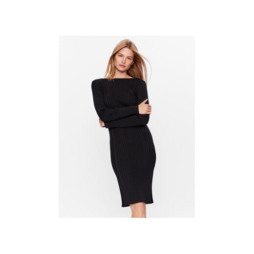 Calvin Klein Sukienka dzianinowa Iconic K20K205753 Czarny Slim Fit ze sklepu MODIVO w kategorii Sukienki - zdjęcie 168560107