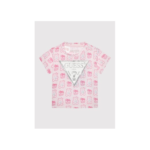 Guess T-Shirt H1YT00 K6YW1 Różowy Regular Fit ze sklepu MODIVO w kategorii Bluzki dziewczęce - zdjęcie 168560606