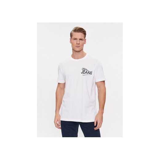 Calvin Klein Jeans T-Shirt J30J324026 Biały Regular Fit M wyprzedaż MODIVO