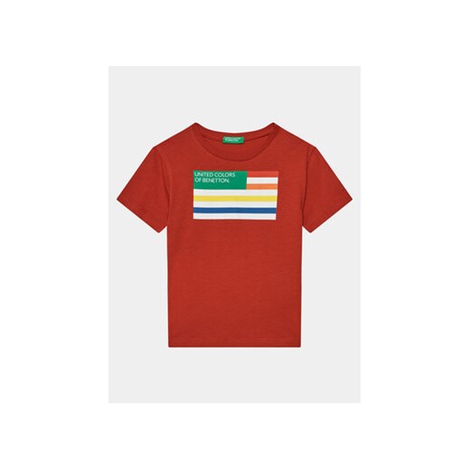 United Colors Of Benetton T-Shirt 3I1XG10CY Czerwony Regular Fit ze sklepu MODIVO w kategorii T-shirty chłopięce - zdjęcie 168561007