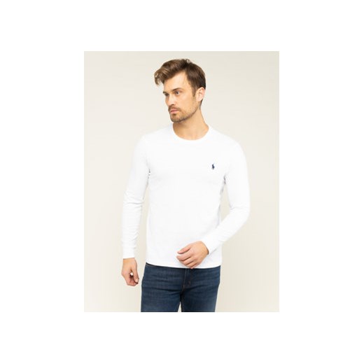 Polo Ralph Lauren Longsleeve Classics 710671468004 Biały Custom Slim Fit ze sklepu MODIVO w kategorii T-shirty męskie - zdjęcie 168561195
