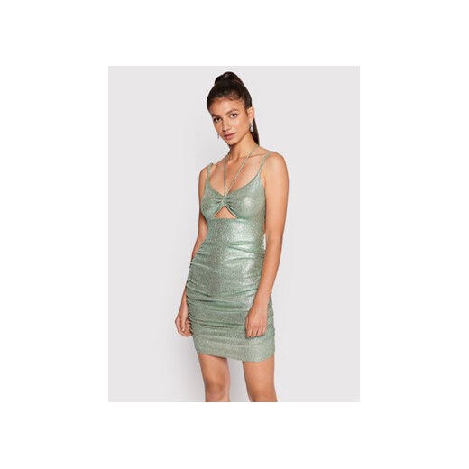 Guess Sukienka koktajlowa W2YK44 KB840 Zielony Slim Fit ze sklepu MODIVO w kategorii Sukienki - zdjęcie 168561399