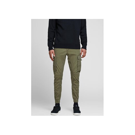 Jack&Jones Spodnie materiałowe Paul Flake 12141844 Zielony Tapered Fit ze sklepu MODIVO w kategorii Spodnie męskie - zdjęcie 168561519
