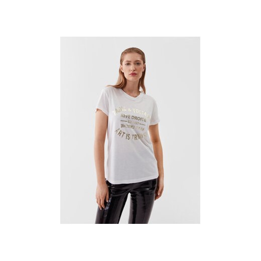 Zadig&Voltaire T-Shirt Walk Blason Foil JWTS01536 Biały Regular Fit ze sklepu MODIVO w kategorii Bluzki damskie - zdjęcie 168561665