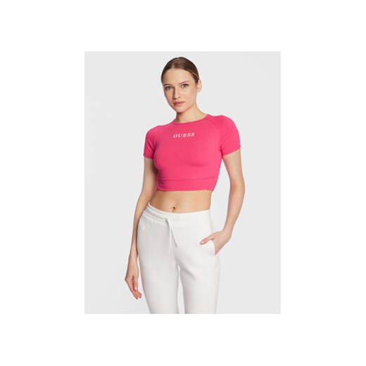 Guess T-Shirt Aline V3RP16 KABR0 Różowy Regular Fit ze sklepu MODIVO w kategorii Bluzki damskie - zdjęcie 168561727