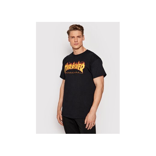 Thrasher T-Shirt Flame Czarny Regular Fit ze sklepu MODIVO w kategorii T-shirty męskie - zdjęcie 168561875