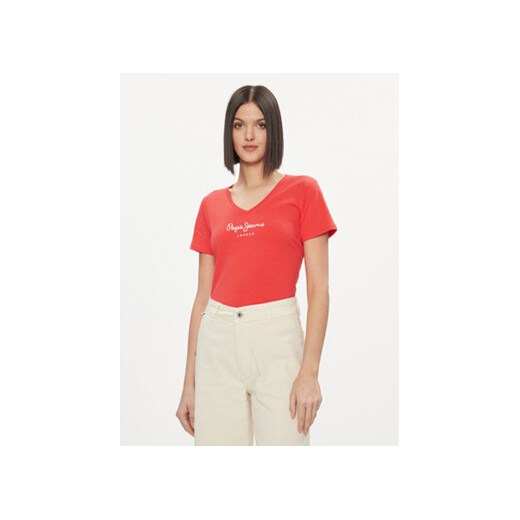 Pepe Jeans T-Shirt Wendy PL505482 Czerwony Regular Fit ze sklepu MODIVO w kategorii Bluzki damskie - zdjęcie 168561876