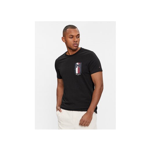 Tommy Hilfiger T-Shirt H Emblem Tee MW0MW33687 Czarny Slim Fit ze sklepu MODIVO w kategorii T-shirty męskie - zdjęcie 168562015