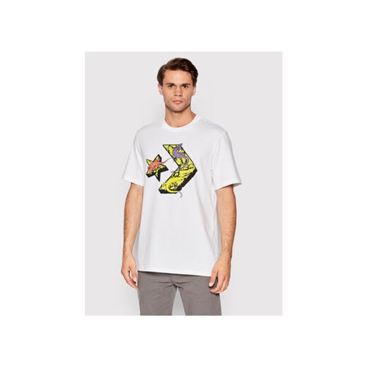 Converse T-Shirt Chevron Lizard Graphic 10023784-A01 Biały Standard Fit ze sklepu MODIVO w kategorii T-shirty męskie - zdjęcie 168562168