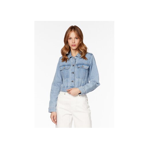 Gina Tricot Kurtka jeansowa 18792 Niebieski Regular Fit ze sklepu MODIVO w kategorii Kurtki damskie - zdjęcie 168562576
