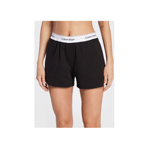 Calvin Klein Underwear Szorty piżamowe 000QS6871E Czarny Regular Fit ze sklepu MODIVO w kategorii Piżamy damskie - zdjęcie 168563737