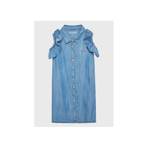 Guess Sukienka jeansowa K3GK18 D3X30 Niebieski Regular Fit ze sklepu MODIVO w kategorii Sukienki dziewczęce - zdjęcie 168564168