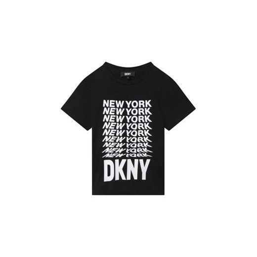 DKNY T-Shirt D35S76 S Czarny Regular Fit ze sklepu MODIVO w kategorii T-shirty chłopięce - zdjęcie 168565259