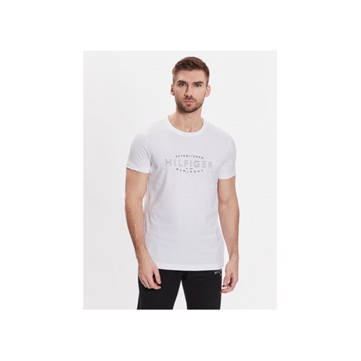 Tommy Hilfiger T-Shirt Curve Logo MW0MW30034 Biały Slim Fit ze sklepu MODIVO w kategorii T-shirty męskie - zdjęcie 168565315