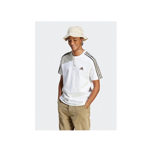 adidas T-Shirt Essentials Single Jersey 3-Stripes T-Shirt IC9343 Biały Regular Fit ze sklepu MODIVO w kategorii T-shirty męskie - zdjęcie 168566455